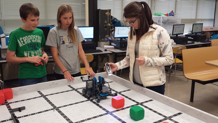 Students in School Activites (Athletics, Classrooms, Plays, Band, Art Projects) (PJHS Robotics Class.jpg)